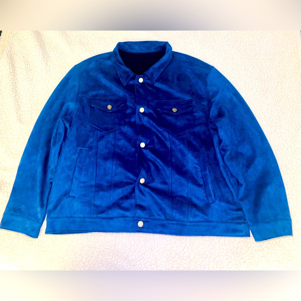 MANFINITY Men's Deep Blue Shirt Jacket